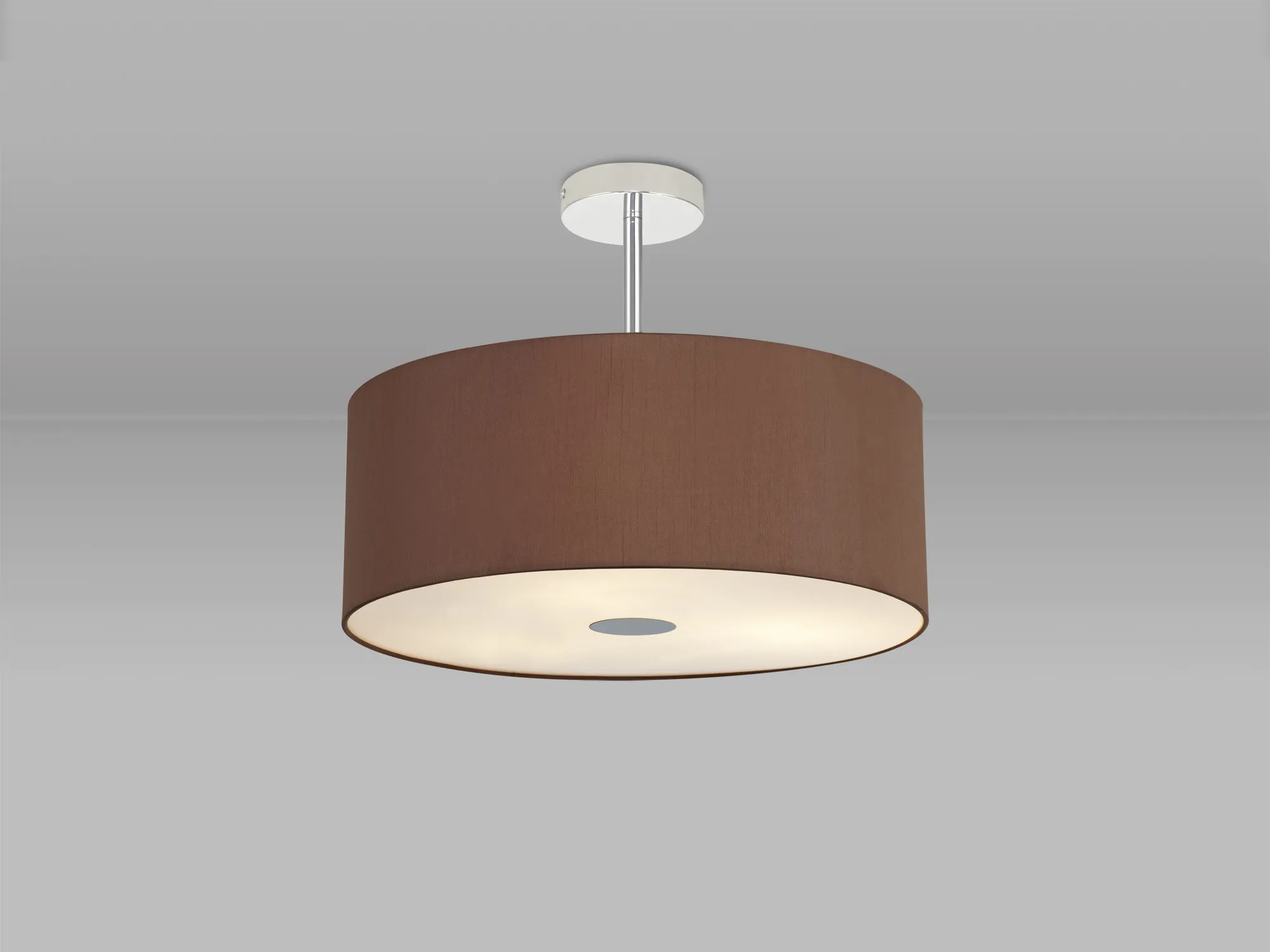 Baymont 50cm Semi Flush 3 Light Polished Chrome, Raw Cocoa/Grecian Bronze, Frosted Diffuser DK0330  Deco Baymont CH RC